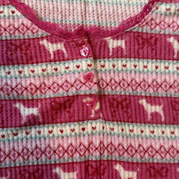 PINK X LoveShackFancy Waffle Henley Shirt - Picture 5 of 6